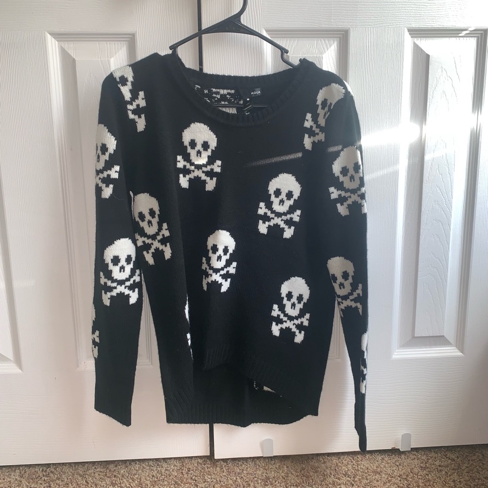Aqua Skull Sweater
